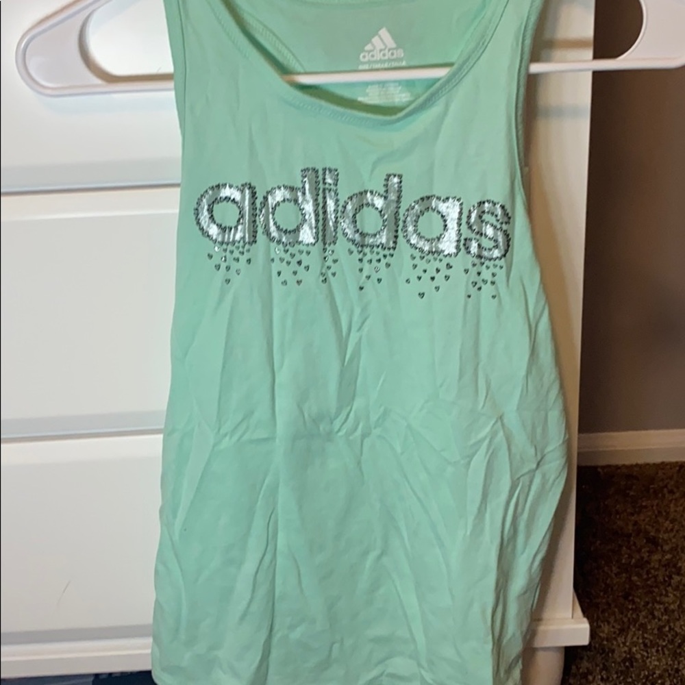 teal heart adidas tank